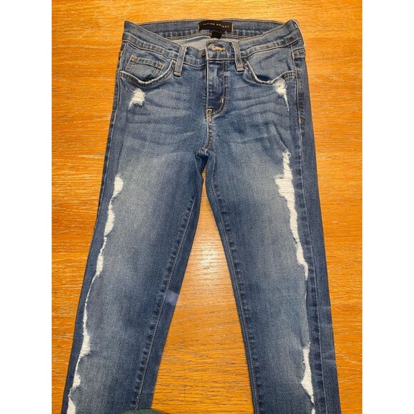 Flying Monkey Blue Distressed Skinny Jeans For Women - Size 24 - Picture 1 of 4